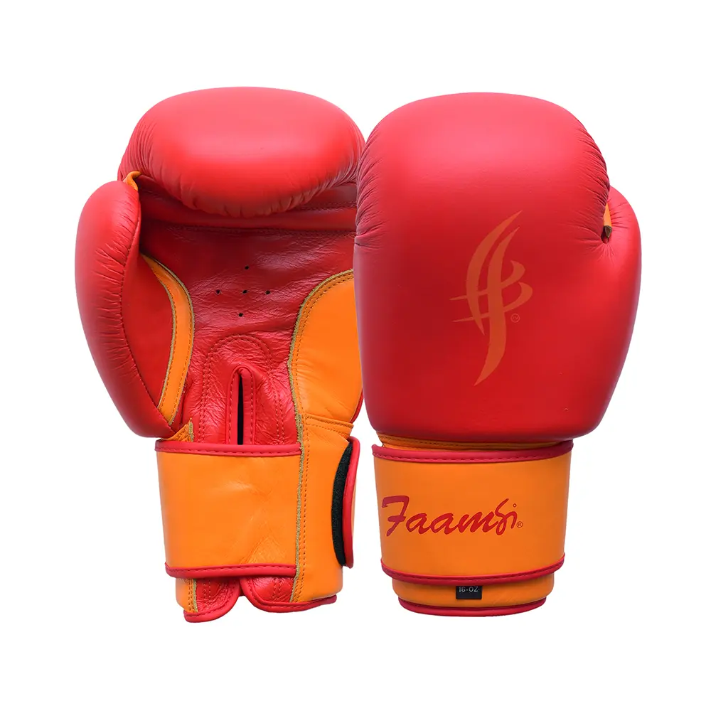 Red Orange Leather Boxing Gloves Red Orange Leather Boxing Gloves