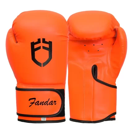 Fandar Orange Boxing Sparring Gloves – Front View Highlighting Vibrant Color