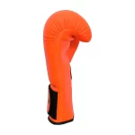 Side View of Fandar Orange Sparring Gloves Showing Seamless Stitching