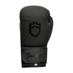 Fandar Matte Black Boxing Gloves – Front View with Sleek Design