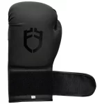 Velcro Closure Detail on Fandar Matte Black Boxing Gloves