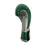 Side View of Fandar Green and Silver Boxing Gloves Showing Professional Construction
