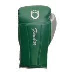 Fandar Green Silver Boxing Sparring Gloves – Front View with Sleek Design