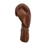 Side View of Brown Leather Boxing Gloves Highlighting Premium Stitching