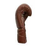 Side View of Brown Leather Boxing Gloves Highlighting Premium Stitching