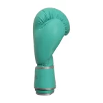 Side View of Sea Green Boxing Gloves Highlighting Seamless Stitching