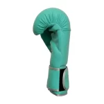 Side View of Sea Green Boxing Gloves Highlighting Seamless Stitching