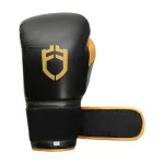 Secure Velcro Strap Closure on Fandar Black Gold Boxing Competition Gloves