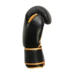 Side View of Fandar Black & Gold Professional Fight Gloves Highlighting Hand and Machine Mold Padding