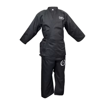 Fandar Black Karate Suit made from premium cotton blend for ultimate comfort and flexibility