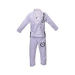 Fandar White Jiu-Jitsu Suit for Kids with reinforced stitching
