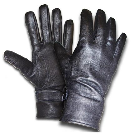 Black Winter Leather Gloves
