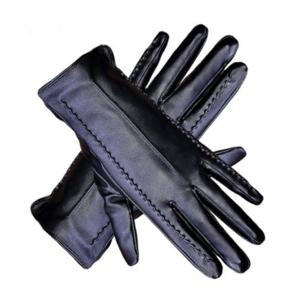 Black Leather Ladies Gloves
