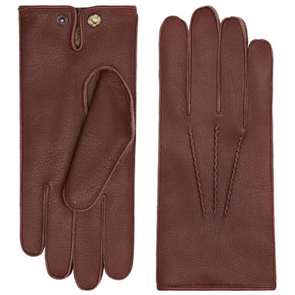 Dark Brown Leather Fashion Gloves – Classic Winter Elegance