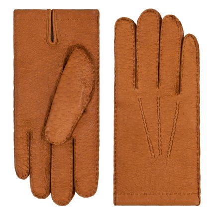 tan leather gloves