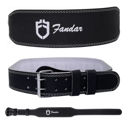 Splite Leather Gym Belt Black 4-inch with 3-layer design