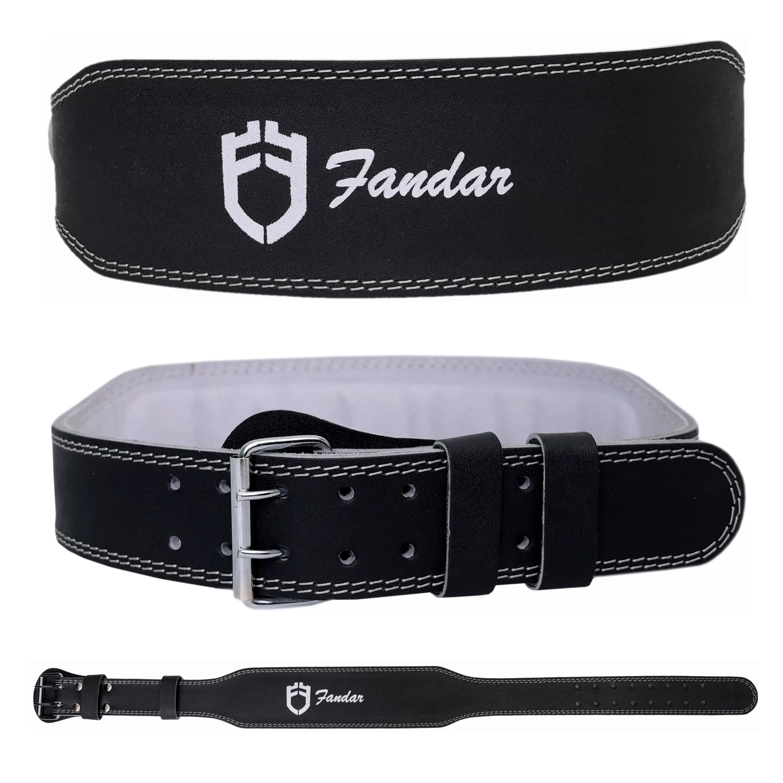 BW Splite Leather Gym Belt Black 4-inch with 3-layer design