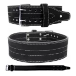 Black Amara Leather Gym Belts