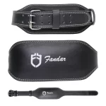Fandar 6 Inches Leather Gym Belt with 3-layer construction