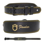 Fandar 4 Inches Leather Gym Belt with 3-layer leather construction