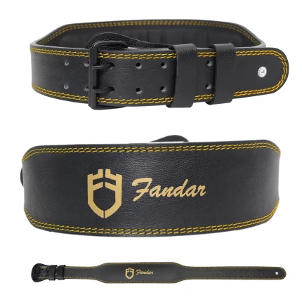 Fandar 4 Inches Leather Gym Belt with 3-layer leather construction