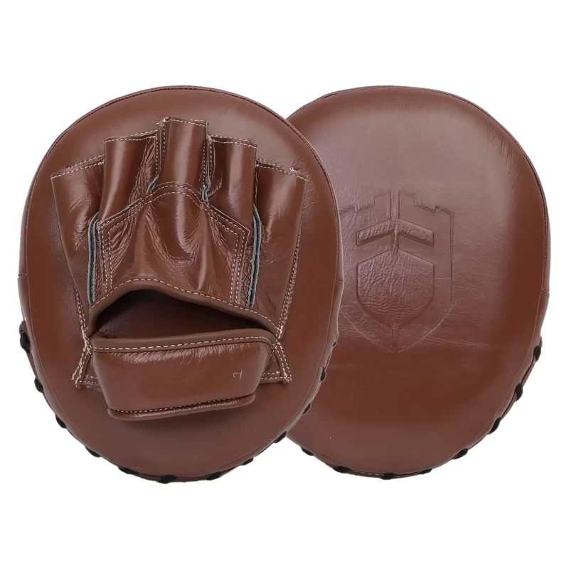 Fandar Brown Leather Focus Pads for precise and durable boxing training.