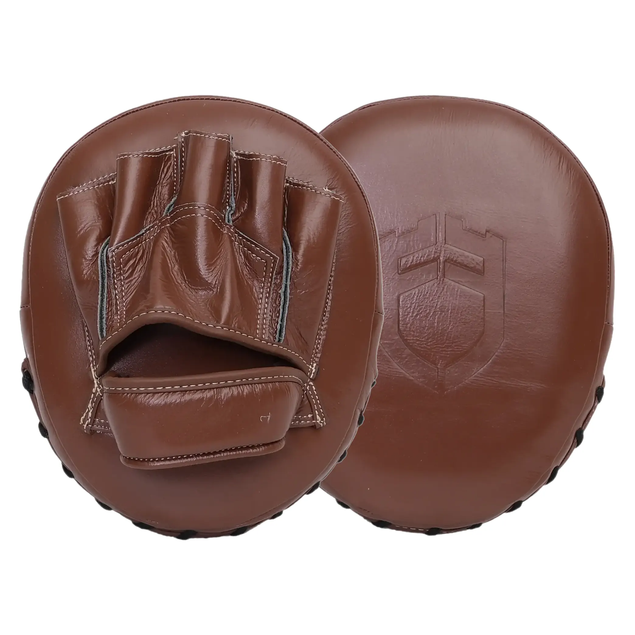 Brown Leather Focus Pads Fandar Brown Leather Focus Pads for precise and durable boxing training.