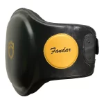 Close-up of genuine leather and PU synthetic leather material used in Fandar Black Gold Belly Pads.