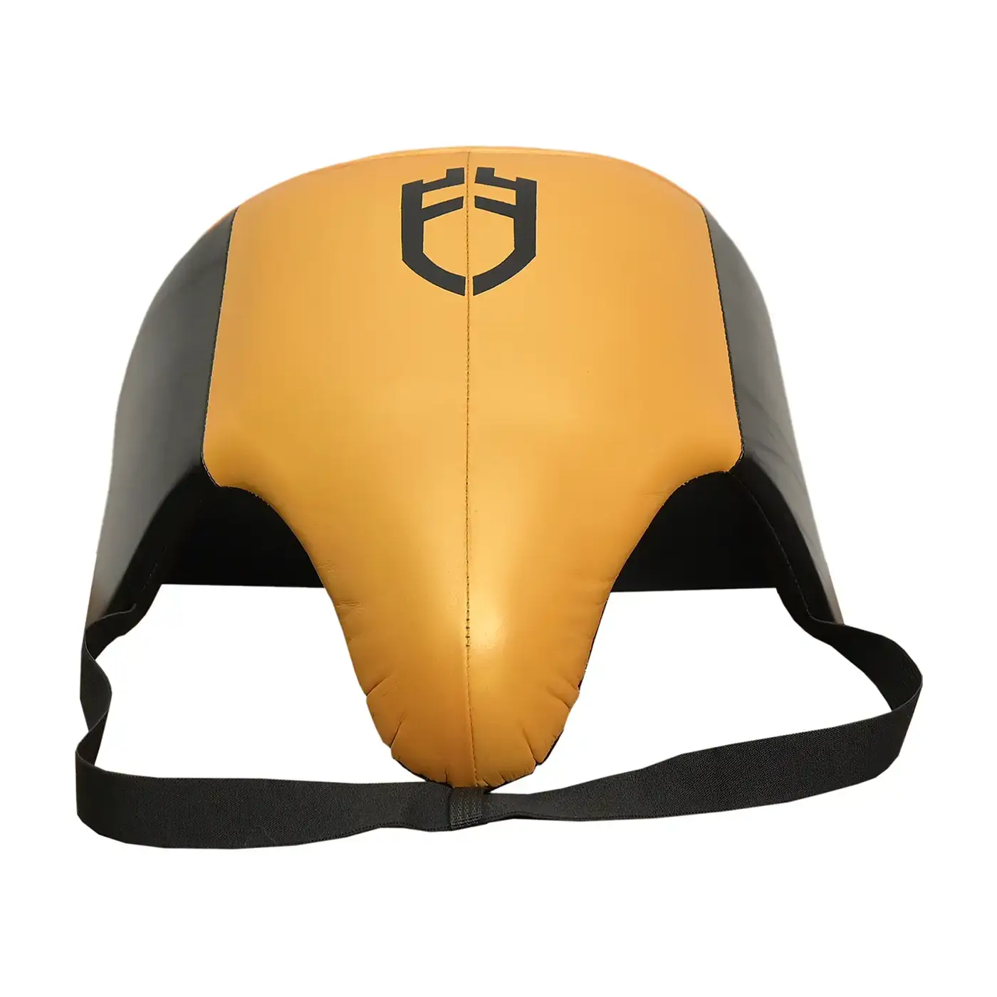DSC_0283 Fandar Gold Black Leather Groin Guards showcasing premium leather and bold color scheme