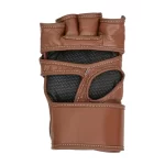 Fandar Brown Leather MMA Gloves with premium leather and open-palm design