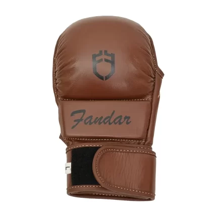 Fandar Brown Leather MMA Grappling Gloves offering premium grip and protection for grappling