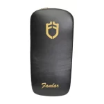 Fandar Black Gold Muay Thai Kick Pads showcasing embroidery and UV printing customization options