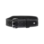 Fandar 6-inch Black Leather Gym Belt with 3-layer design