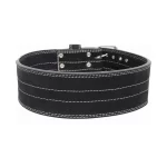 Fandar Black Amara Leather Gym Belt with triple-layer construction