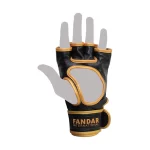Adjustable Velcro strap on Fandar Black Gold MMA Gloves for a secure fit