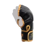 Reinforced stitching detail on Fandar Black Gold MMA Gloves for longevity