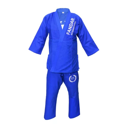 Fandar Blue Judo Suit made with pearl weave 100% cotton for strength and comfort