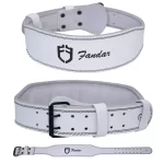 Fandar Premium White Gym Belt showcasing its 3-layer construction