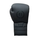 Matte Black Lace-Up Boxing Gloves
