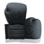 Matte Black Lace-Up Boxing Gloves