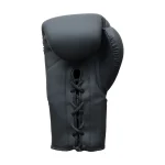 Matte Black Lace-Up Boxing Gloves