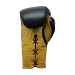 Black Gold Palm Lace-Up Boxing Gloves