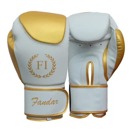 White Gold Bag Boxing Gloves