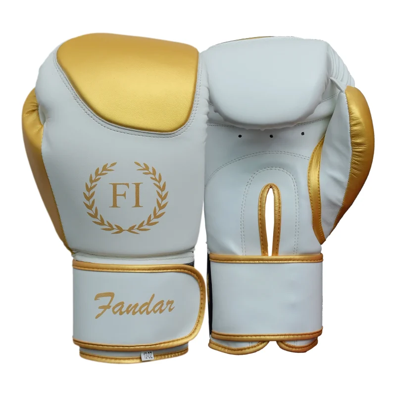 White Gold Bag Boxing Gloves