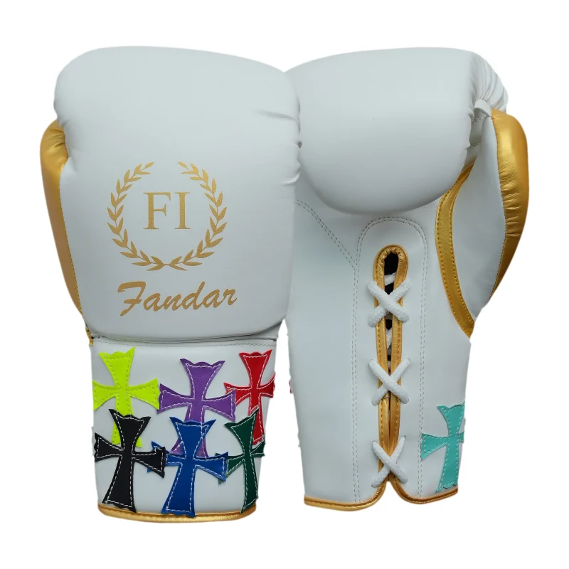 White Gold Boxing Gloves